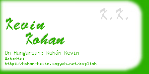 kevin kohan business card